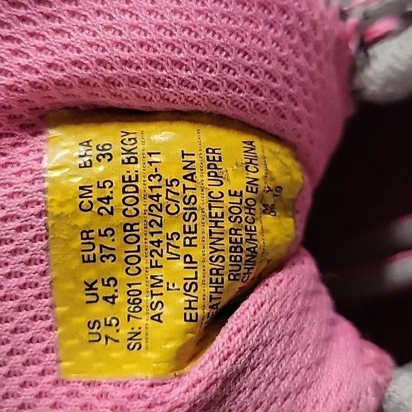 Skecher's Work, Women's Steel Toed Shoes, Slip Resistant, Black/Pink, Size 7.5