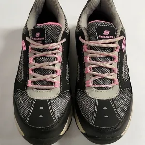 Skecher's Work, Women's Steel Toed Shoes, Slip Resistant, Black/Pink, Size 7.5