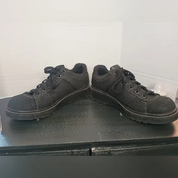 Skechers Y2K Chunky Platform Sneakers Black Womens 10 Suede Pocket Goth Grunge