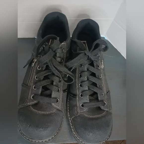 Skechers Y2K Chunky Platform Sneakers Black Womens 10 Suede Pocket Goth Grunge