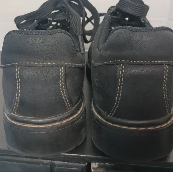 Skechers Y2K Chunky Platform Sneakers Black Womens 10 Suede Pocket Goth Grunge