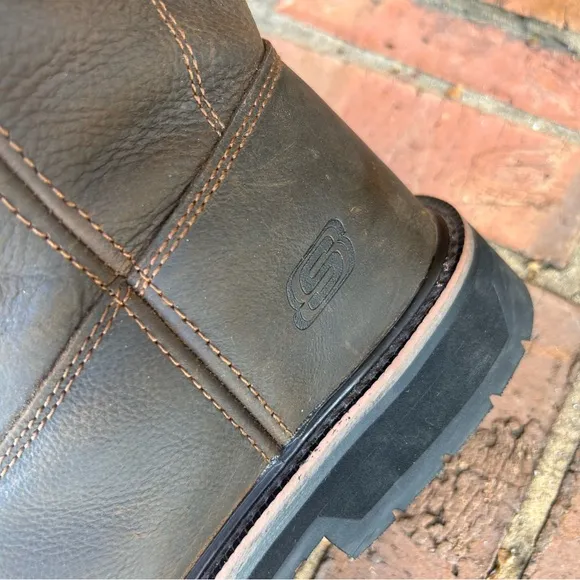SKETCHERS WELLINGTON WORK Tidance Men’s size 12 Leather Steel Toe Boots Nice!!