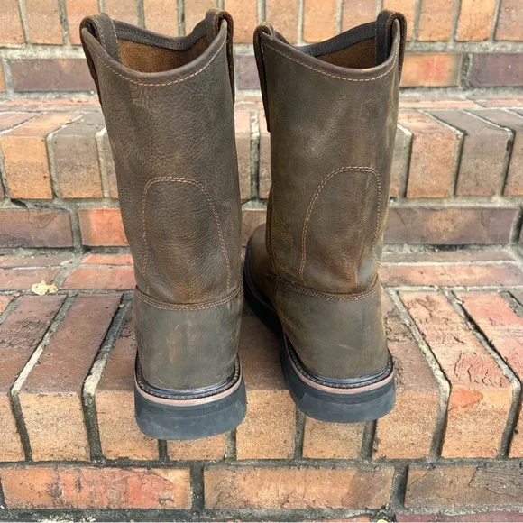 SKETCHERS WELLINGTON WORK Tidance Men’s size 12 Leather Steel Toe Boots Nice!!