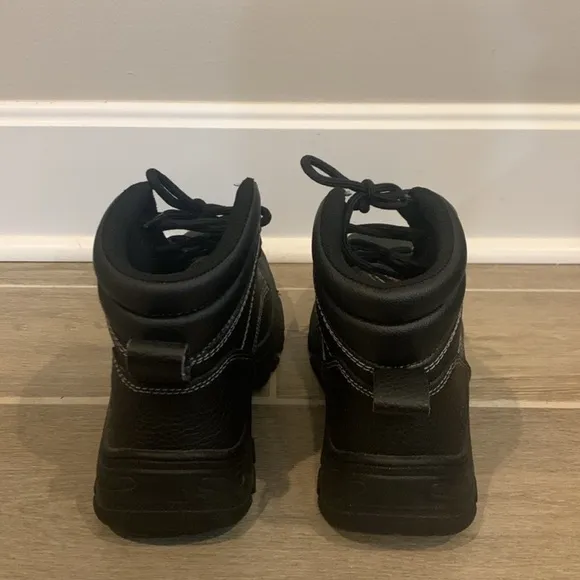 Sketchers Work Steel Toe Black Leather Boots