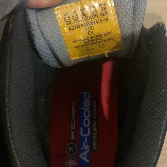Sketchers Work Steel Toe Black Leather Boots