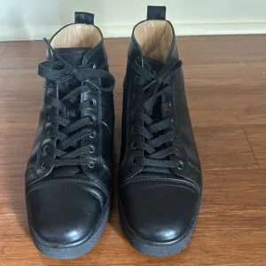 Sleek Black Leather High-Tops