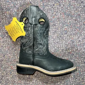 Smoky Mountain Boots Youth Duke Square Toe Boots Black Distressed Kids