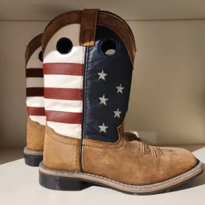 Smoky Mountain Boots Youth Size 4.5R Stars &amp; Stripes Western Boot Square Toe