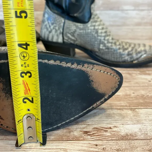 Snakeskin Boots Made in the USA Black Shaft Size 7-1/2 D