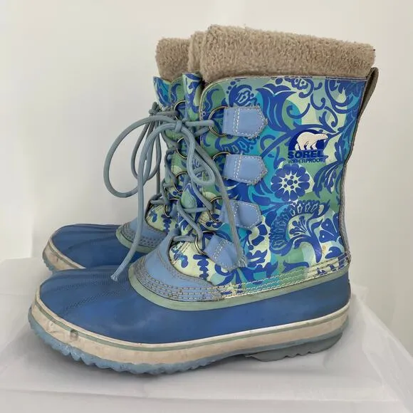 Sorel 1964 Pac Floral Waterproof Winter Boots Size 11