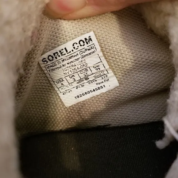 Sorel 4 Ankle Duck Boots Gray Brown Leather Wool Waterproof Out n About Quarry