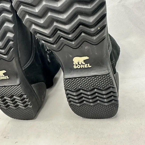 SOREL Ankeny Moc Toe Boot Black Leather Lace-Up Waterproof Men's 8.5 US