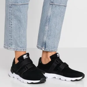 Sorel black/white kinetic lite strap sneakers