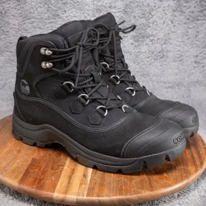 Sorel Boots Mens Size 10 Work Black Leather Waterproof Ankle