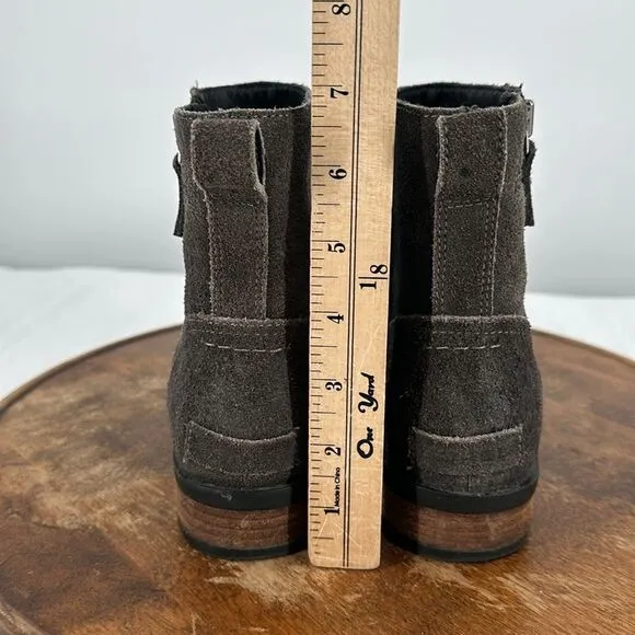Sorel Boots Womens 8 Emelie Zip Booties Waterproof Brown Leather Suede