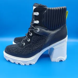 Sorel BREX Heel Cozy Lace Women's Boots Size 10 Black White Waterproof Boots New
