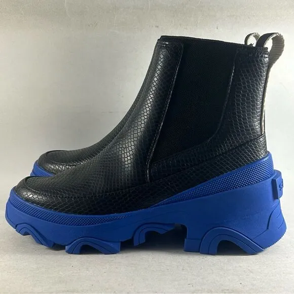 Sorel Brex Chelsea Waterproof Leather Boots Black Blue Size 9.5 NL4303-011