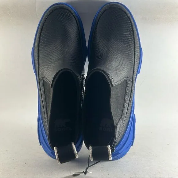 Sorel Brex Chelsea Waterproof Leather Boots Black Blue Size 9.5 NL4303-011