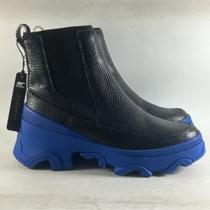 Sorel Brex Chelsea Waterproof Leather Boots Black Blue Size 9.5 NL4303-011