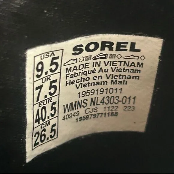 Sorel Brex Chelsea Waterproof Leather Boots Black Blue Size 9.5 NL4303-011