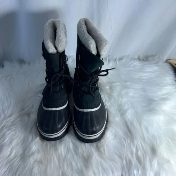 Sorel Caribou Black Waterproof Fleece Lined Snow Boots Sz 7