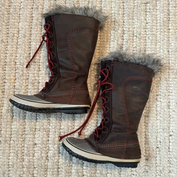 SOREL Cate The Great Red Laces in RARE Deco Color Way Size USA 6