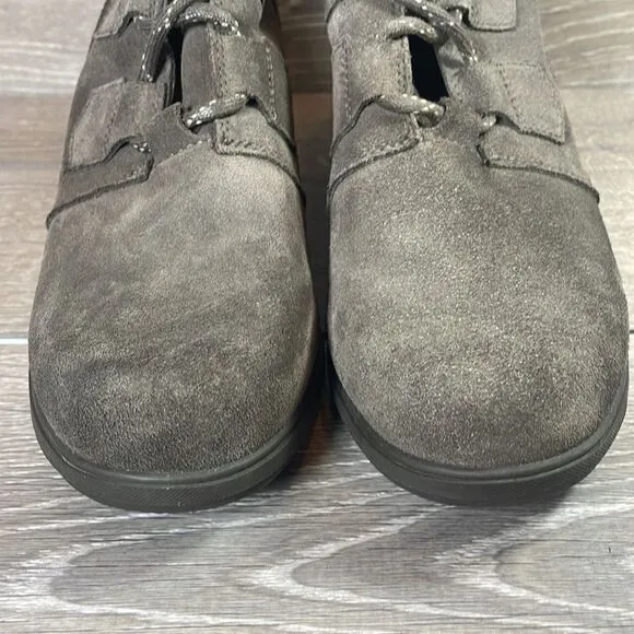 Sorel Evie Lace Major Warm Waterproof Women’s Sz 9.5 Gray Brown Suede Ankle Boot