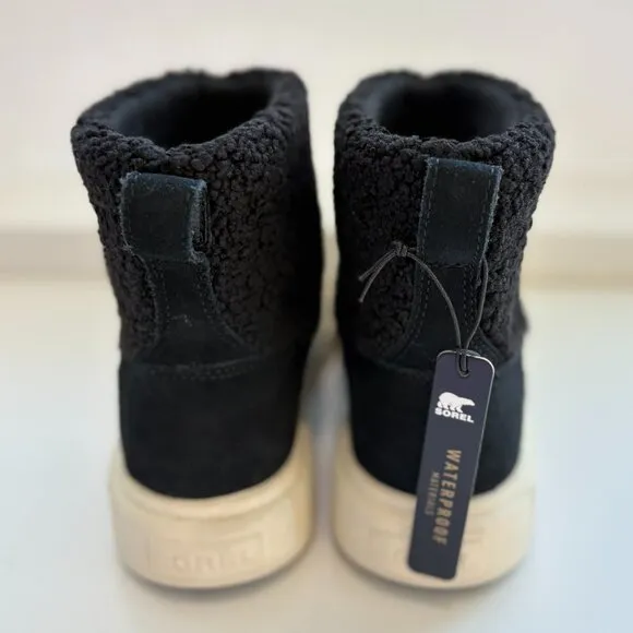 Sorel Explorer III Slip On Cozy Booties Suede Faux Fur Boots Black Size 7 NEW