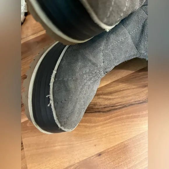 **Sorel** Gray Fur-Lined Waterproof Snow Boots