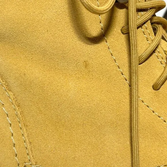 Sorel Hi-Line Lace Waterproof Suede Boots Geo Yellow NL4879-712 Women's 6 NWOB