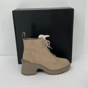 Sorel Hi-line lug boots suede leather waterproof chunky platform Taupe new 8