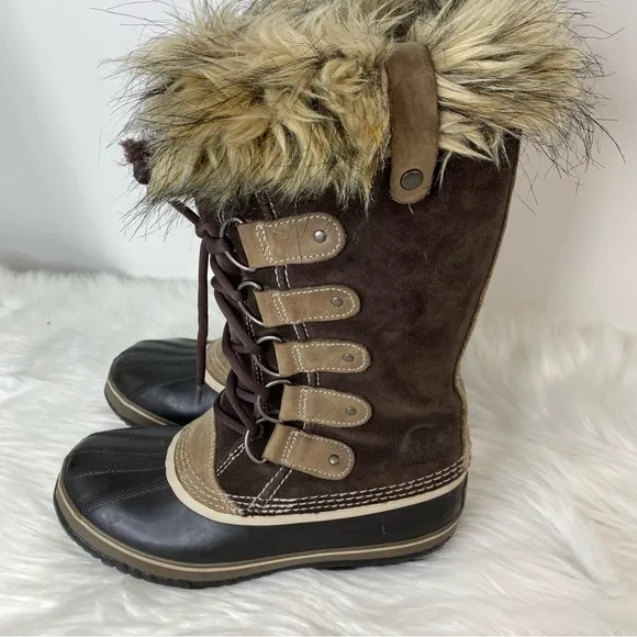 Sorel Joan of Arctic Hawk Fur Top Waterproof Winter Boots