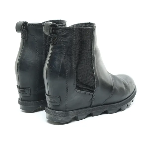 Sorel Joan of Arctic Wedge Leather Winter &amp; Rain Boots Women 7 Black