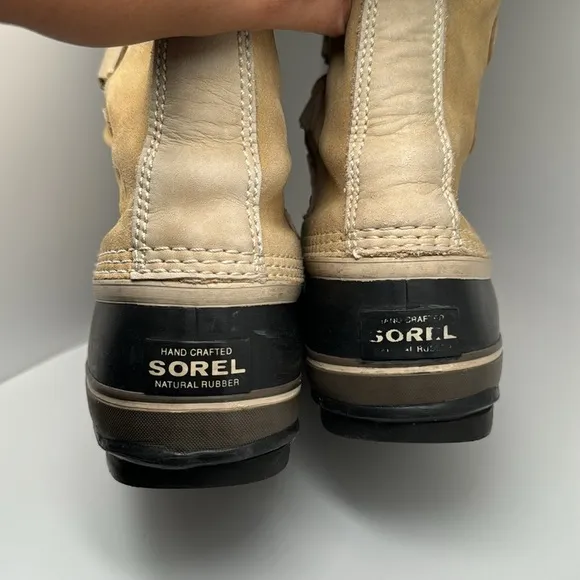 Sorel Joan of Artic Women's Tan Suede Faux Fur Waterproof Winter Boots Size 7