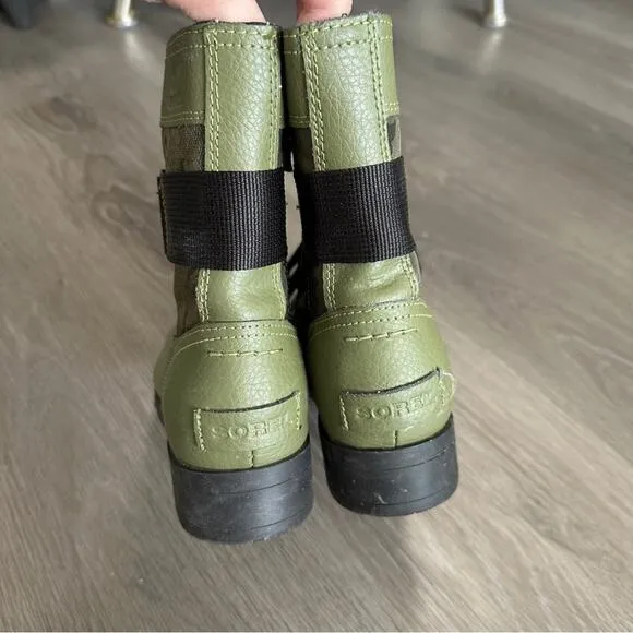 Sorel‎ Kid's Unisex Emelie Conquest Lace Up Combat Moto Boots Size 3