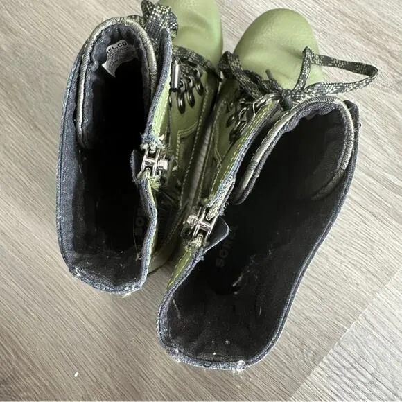 Sorel‎ Kid's Unisex Emelie Conquest Lace Up Combat Moto Boots Size 3