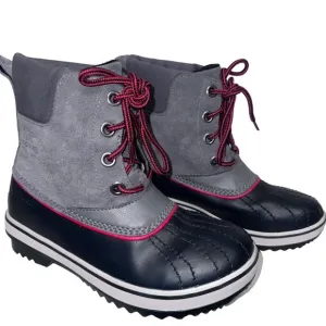 Sorel Kids Winter‎ Outdoor Waterproof Snow Boots Grey Black Red Size US4 NWOB