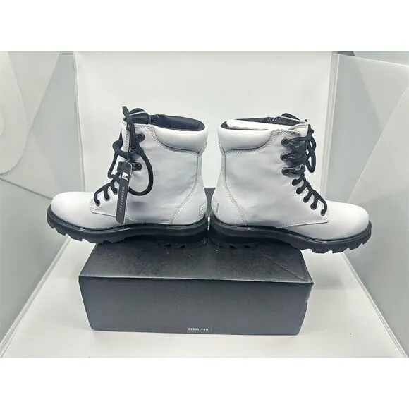 Sorel Lennox NWB White Combat Boots Size 7 Waterproof Lace Up Casual