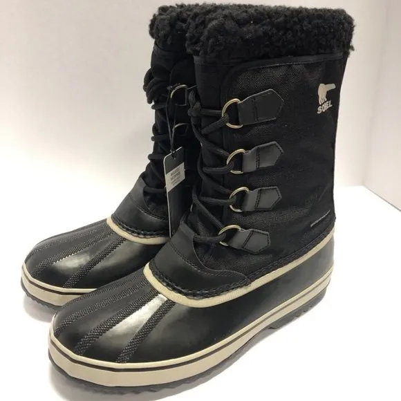 Sorel Men’s 1964 Pac Nylon, Waterproof Winter Boots Black, Size 10M