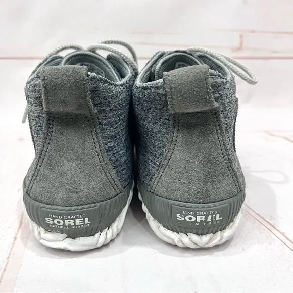 Sorel Out-N-About Plus Grey Knit Waterproof Duck Boots Booties