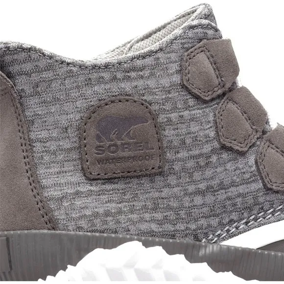 Sorel Out-N-About Plus Grey Knit Waterproof Duck Boots Booties