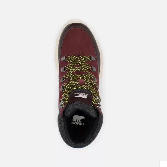 Sorel Red Sneakers with Chunky Sole and Mid-Cut Design