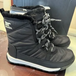 Sorel Sz 7 Black Whitney II Short Lace Winter Boots Waterproof Insulated