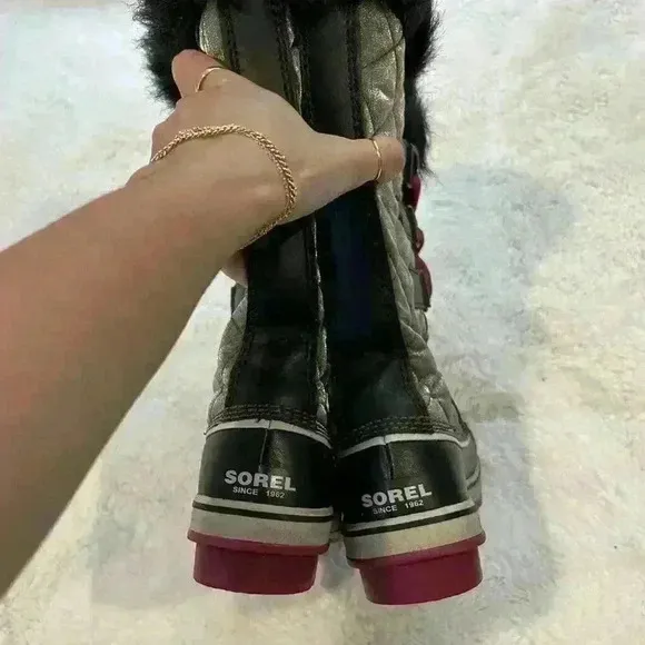 Sorel Tofino Faux Fur‎ Trim Insulated Waterproof Winter Snow Boots Sz 5.5 Womens