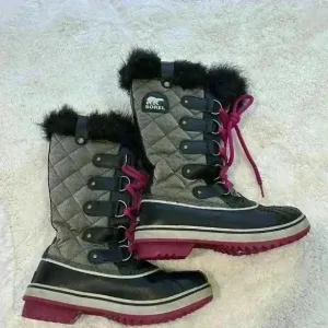 Sorel Tofino Faux Fur‎ Trim Insulated Waterproof Winter Snow Boots Sz 5.5 Womens