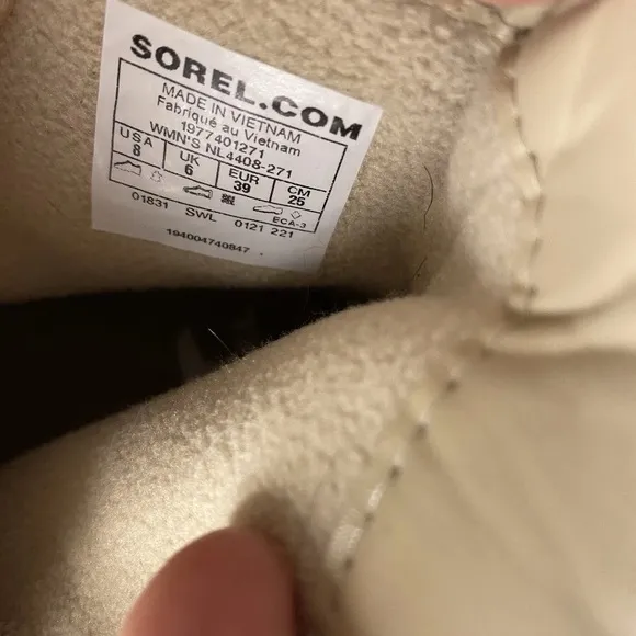 Sorel Women's 9 Lennox Cozy Rain Snow Boots Waterproof Pink Beige Chunky Combat