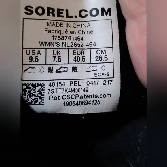 SOREL Women's Black Blue Boots Waterproof Hand Crafted Natural Rubber LaceUp 9.5