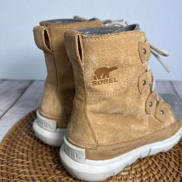 Sorel Women's Boots Explorer II Joan Felt Winter Brown Gray Waterproof Size 6.5