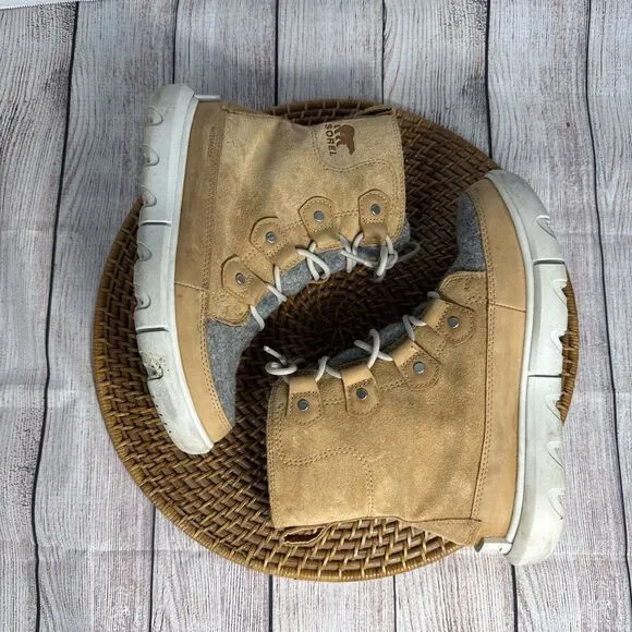 Sorel Women's Boots Explorer II Joan Felt Winter Brown Gray Waterproof Size 6.5