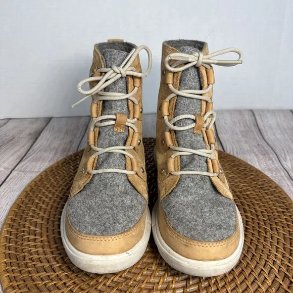 Sorel Women's Boots Explorer II Joan Felt Winter Brown Gray Waterproof Size 6.5